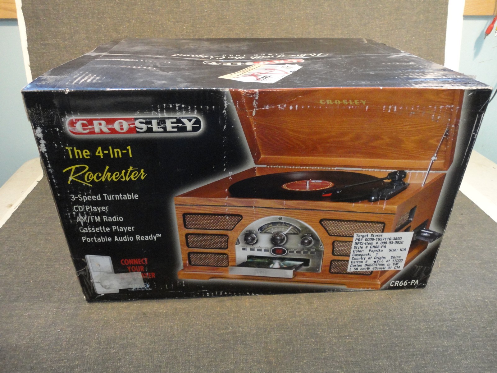 Crosley Rochester Model CR66-PA 4-in-1 Entertainment Center. NIB