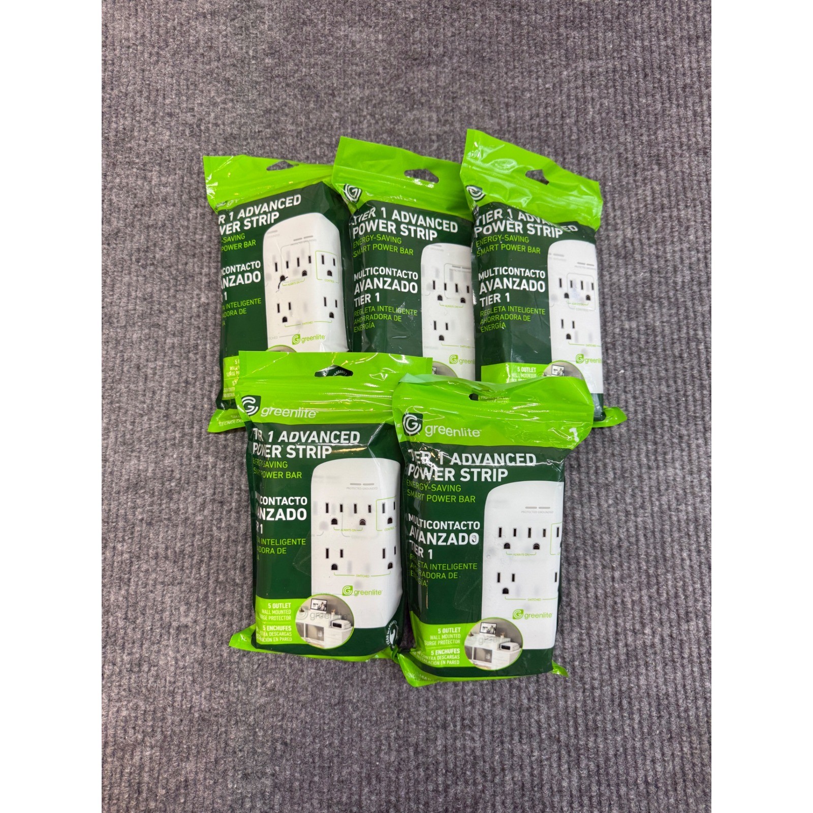 Greenlite Tier 1 Advanced Smart Power Strip 5 Outlet Surge Protector Lot 5 NIB