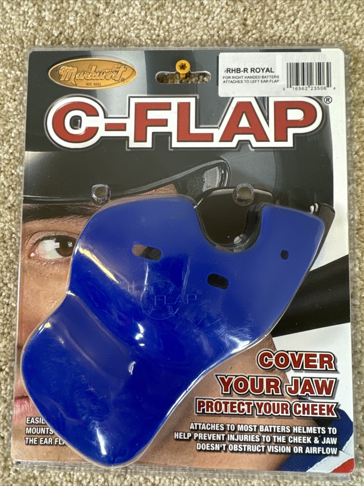 C Flap Batting Helmet FACE Protector GUARD Baseball Right Handed Batter Royal