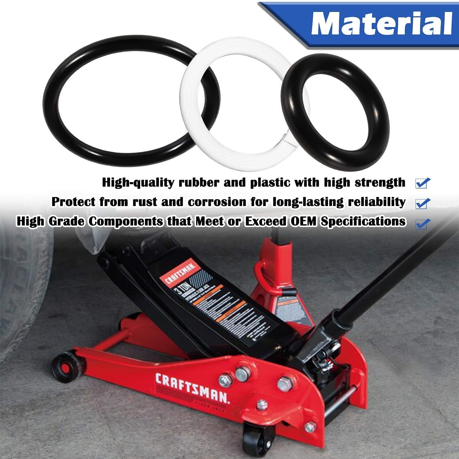 15PCS Floor Jack Seal Kit for Sears, Craftsman, MVP - 214.50136, 50136, G-493LWM
