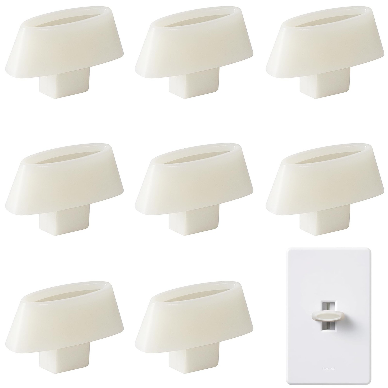 8 Pcs Dimmer Replacement Knob White Dimmer Slide Knobs Light Switch Button Rep