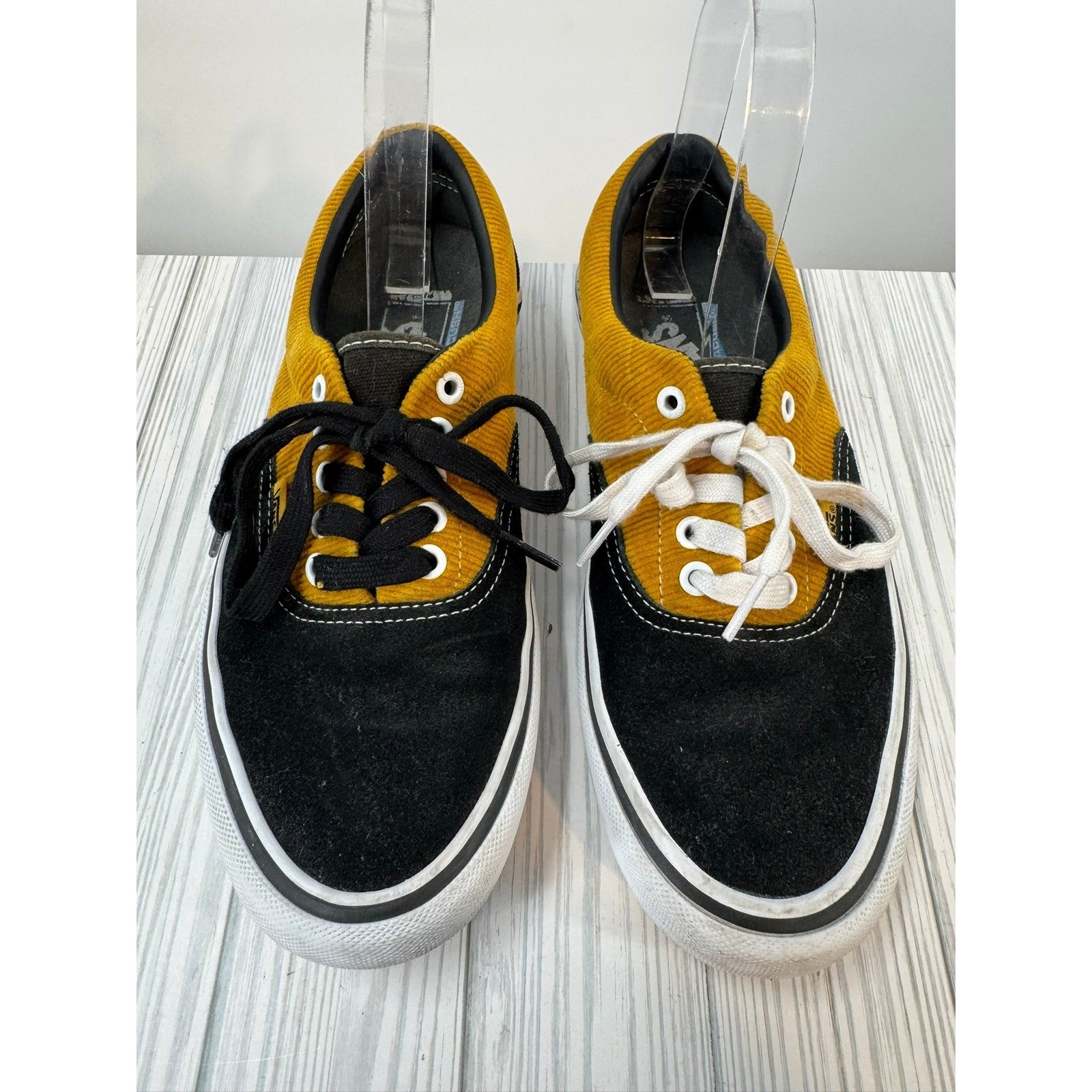 Vans Pro Ultracush Corduroy Suede Black Mustard Yellow Men's Skate Shoes Size 8