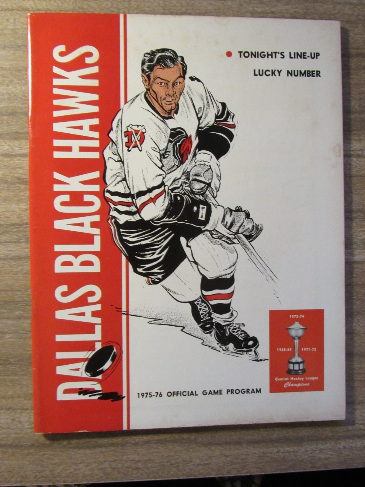 CHL Hockey Program 1975-76 Dallas Black Hawks vs. Tucson Mavericks