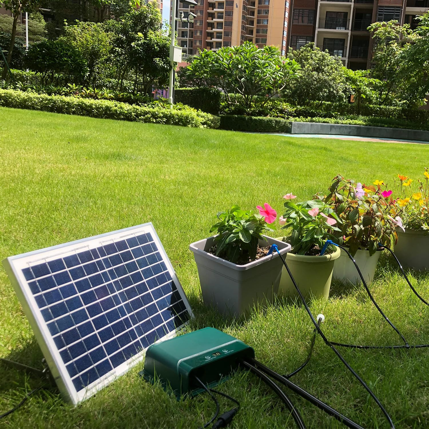 10W Solar Automatic Drip Irrigation Kit Auto Watering System Solar Powered Auto-
