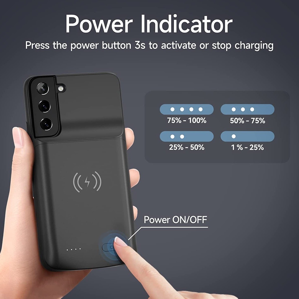 Slim Protective Charging Case (4800 mAh) for Galaxy S22 Plus