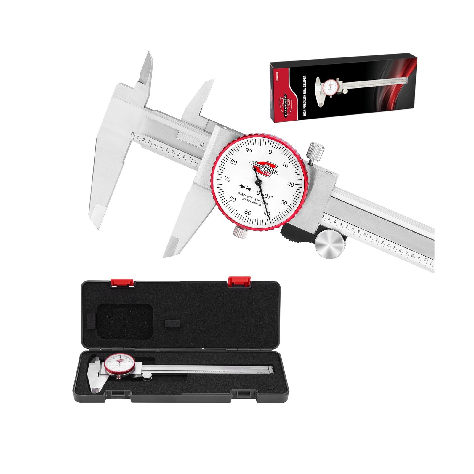 SAE Dial Caliper 0-6" Precision Measuring Tool | ±0.001" Accura... FAST USA