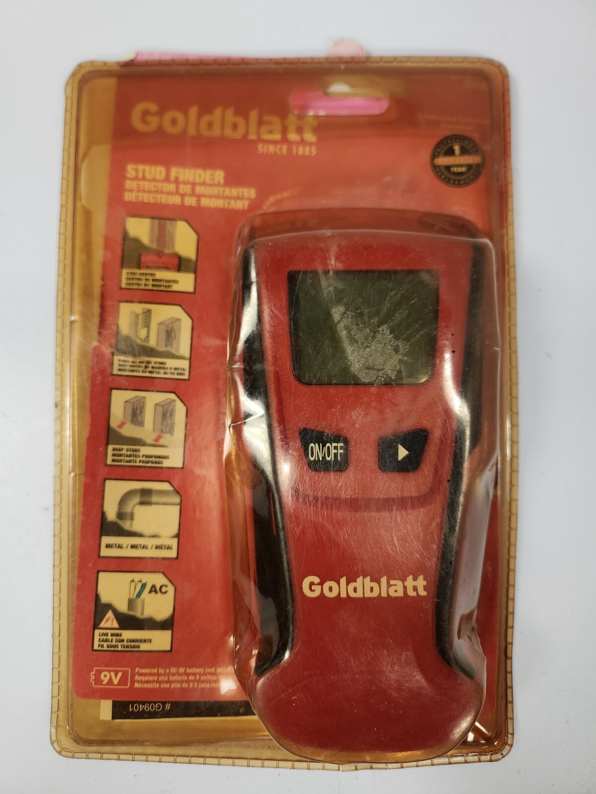 Goldblatt G09401 Stud Finder Lcd Locate Wood Center Metal Beams
