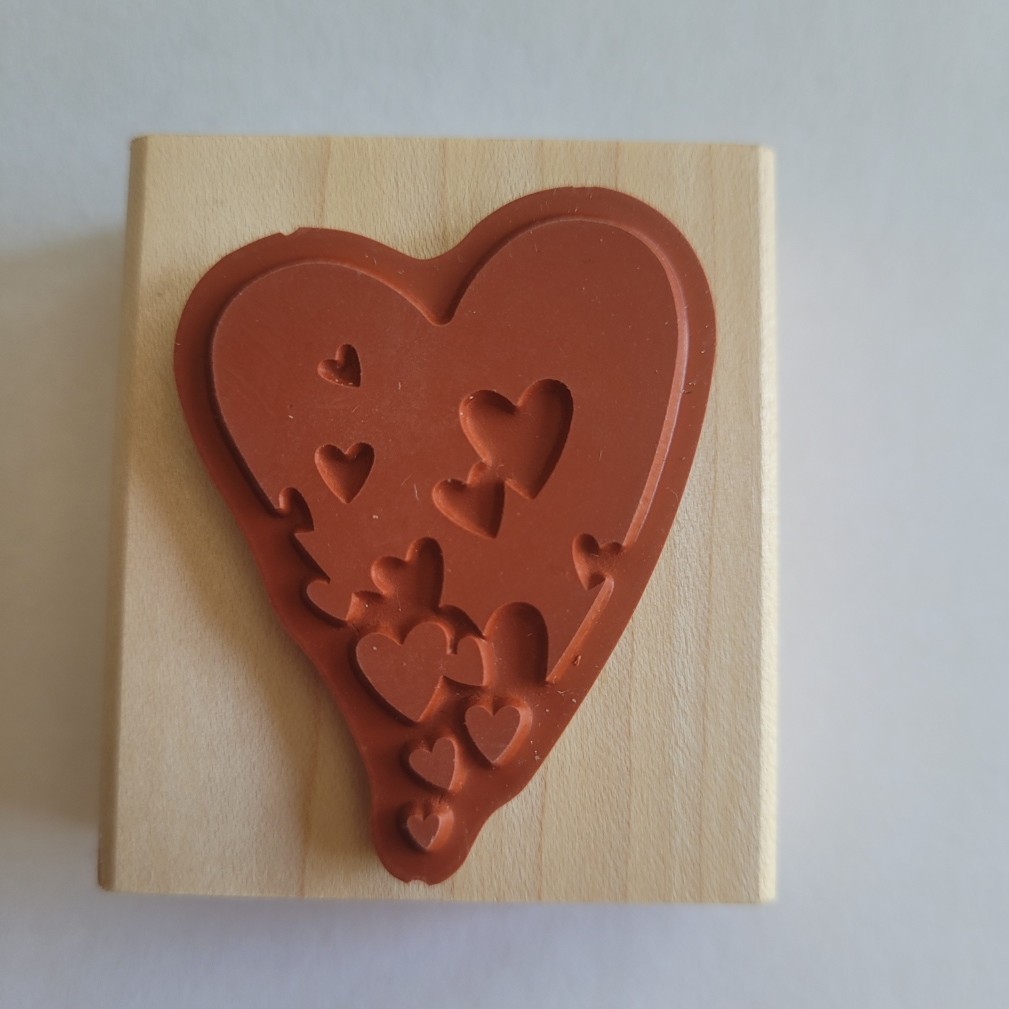 Falling Hearts Stampin Up Mounted Rubber Stamp Love Valentines