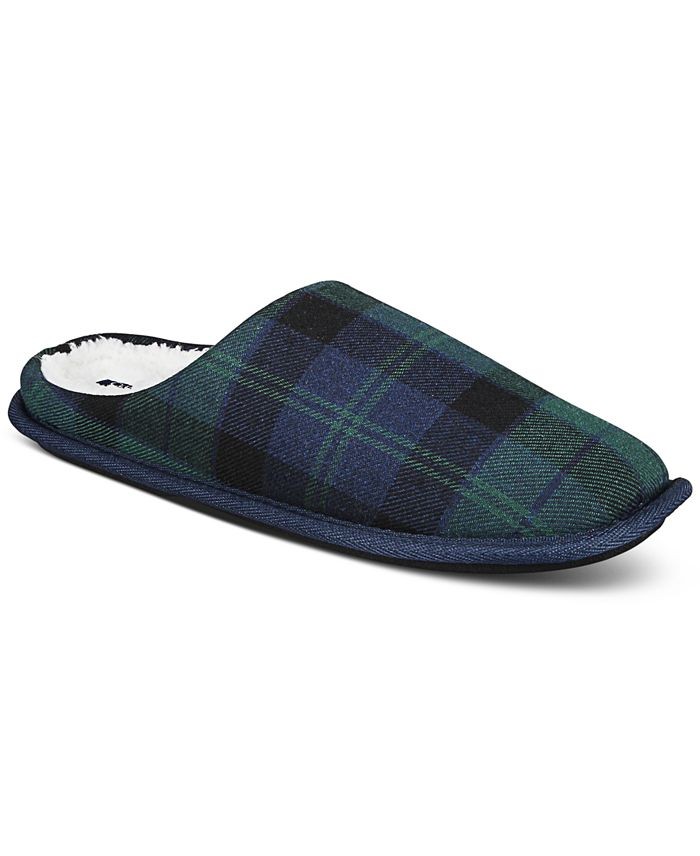 Club Room Eden Barn Plaid Comfort Soles Hoodback Slippers Green Multi-Small 6-7