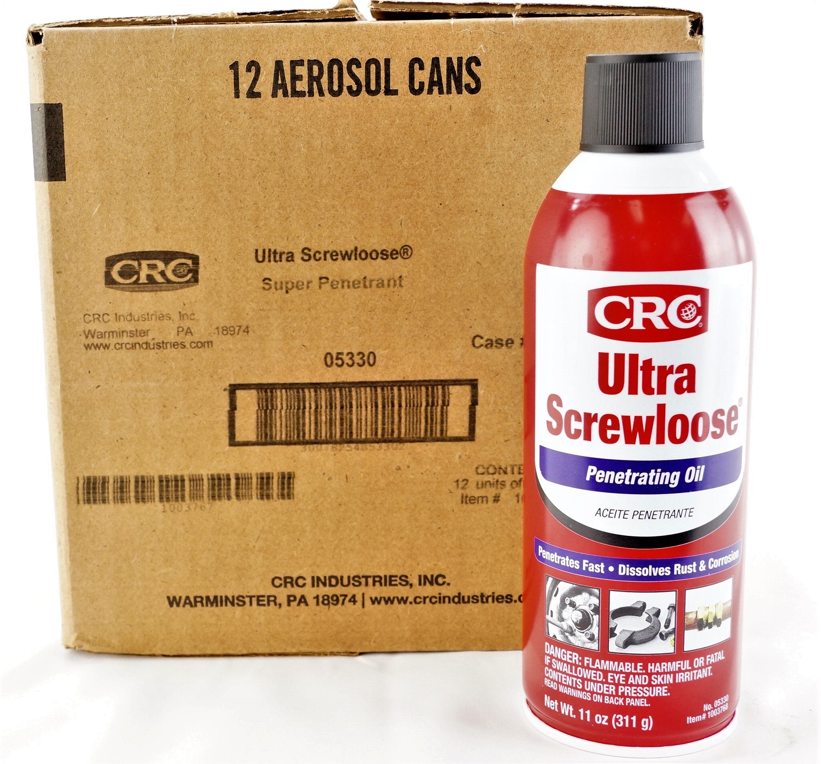 Case of 12 CRC Ultra Screwloose Super Penetrant Oil Spray 11oz Can 05330