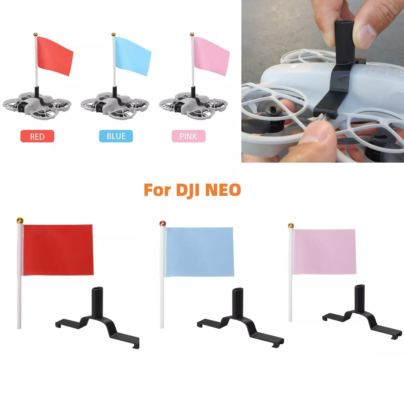 For DJI NEO Drone Upper Fixed Expansion Bracket Mount &Colorful Flag Accessories