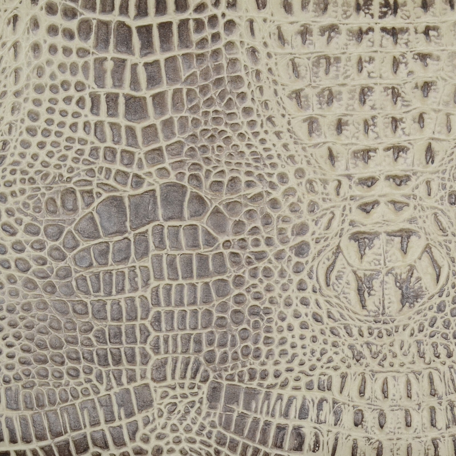 Leather Piece - 12 x 12 - Coffee & Cream Alligator Print - 1 piece (E398)