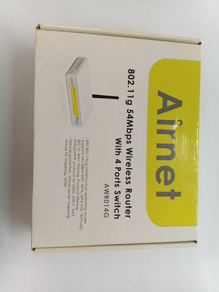 Airnet AWRO14G 802.11g Wireless Router W/4 Port Switch