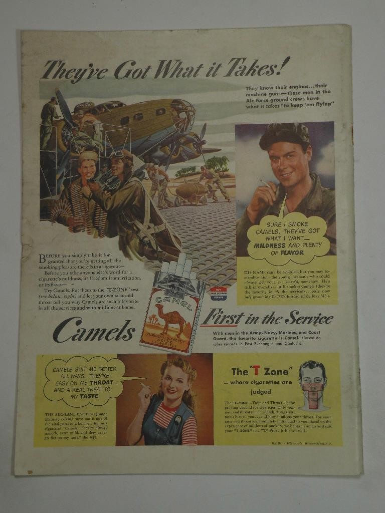 Magazine Ad* - 1943 - Camel Cigarettes - WW II - B-17E
