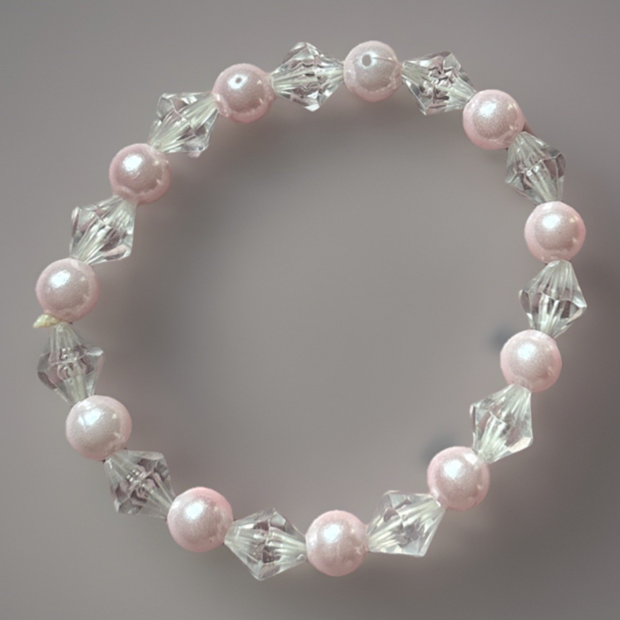 Handmade Pink Beaded Bracelet Set: Two Stackable Bracelets