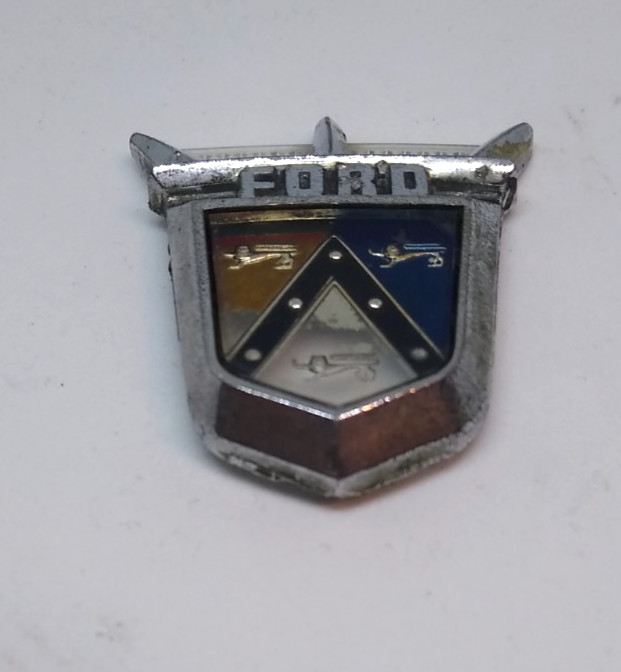 1950’s Ford Fairlane Small Car Emblem Needs Paint Repair 1-7/8" L x 1-3/4" W