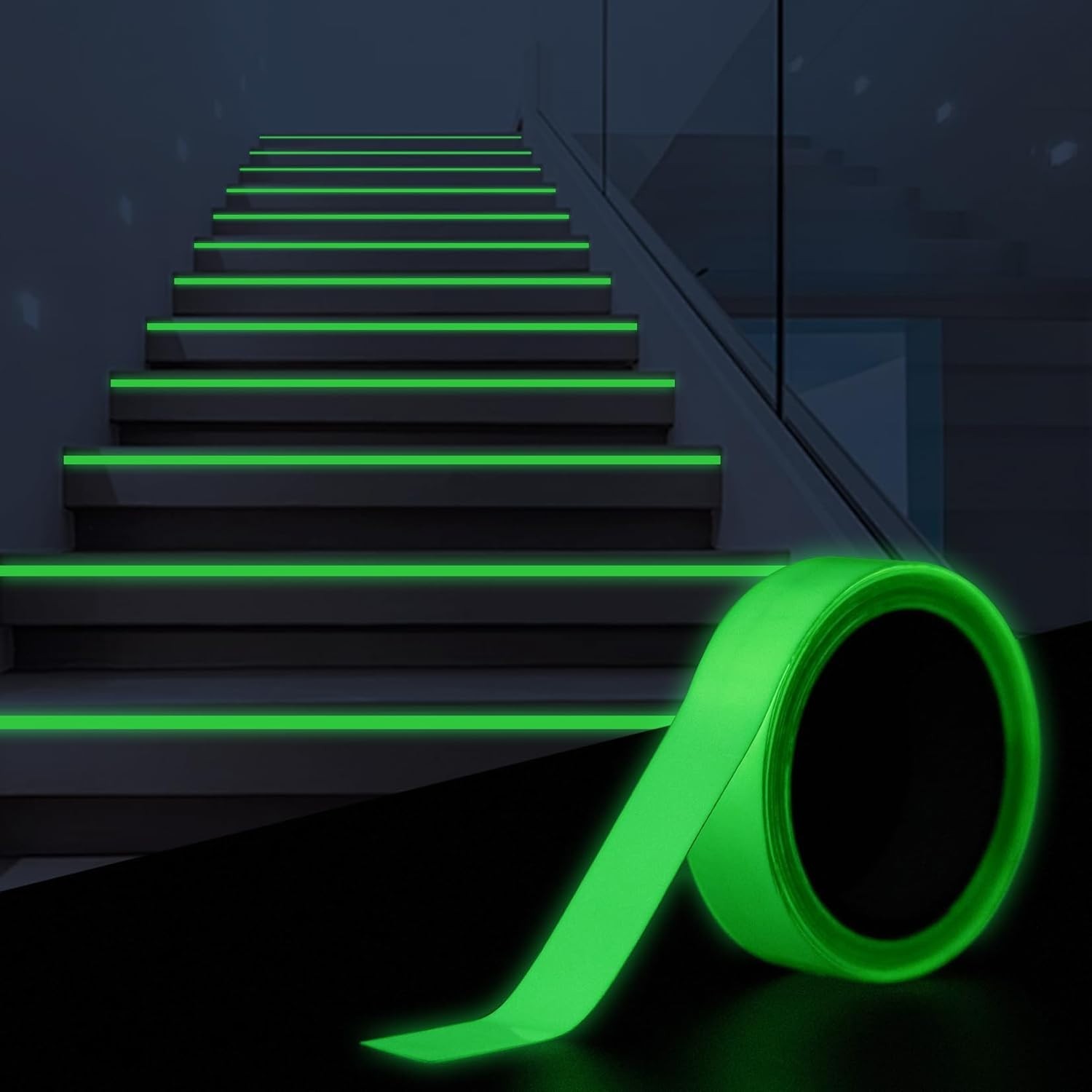 Green Glow in the Dark Tape Fluorescent Wall & Floor Safety Stickers 0.5 x 10ft