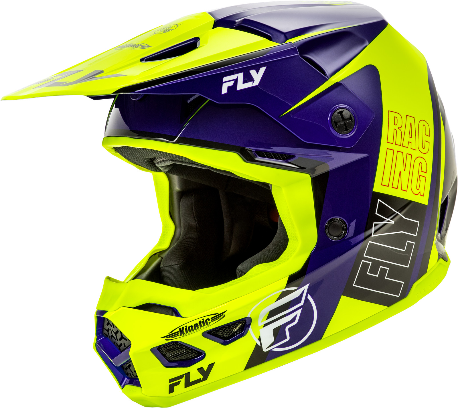 Fly Racing Kinetic Rally Helmet Hi-Vis/Blue/Black XL A0030579XL 73-8661X