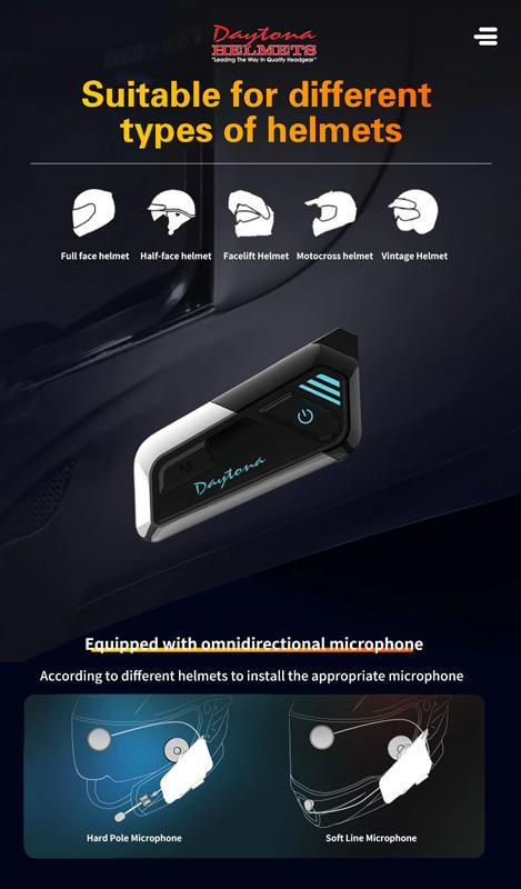 Daytona Universal Bluetooth Communication System BT-Solo Waterproof
