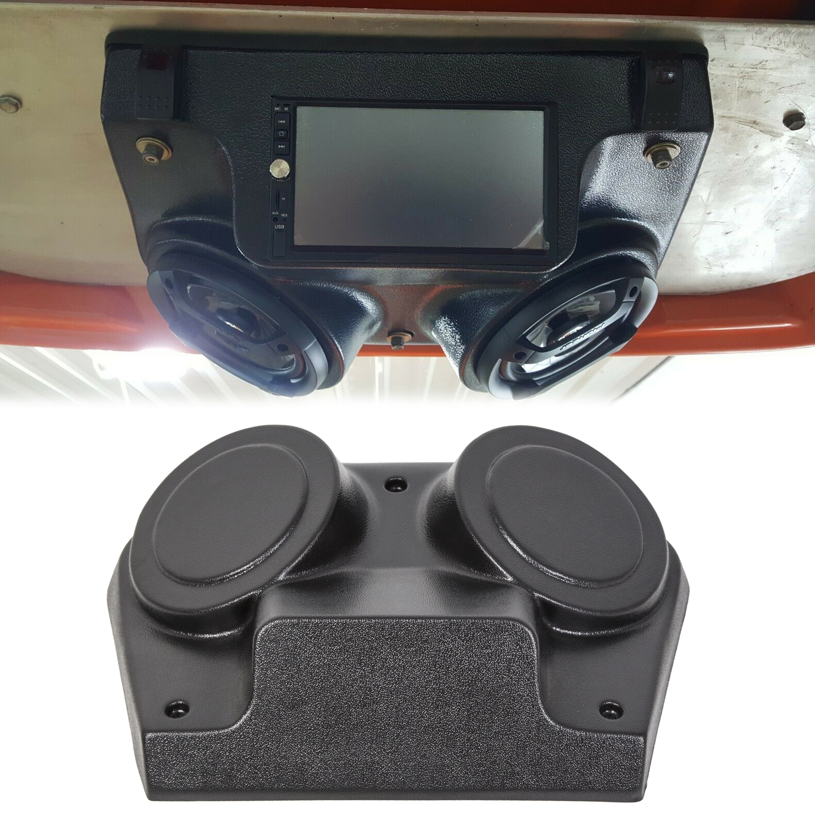 For Golf Cart Polaris RZR UTV RZR-4 Overhead Speaker Console Stereo Radio Cover