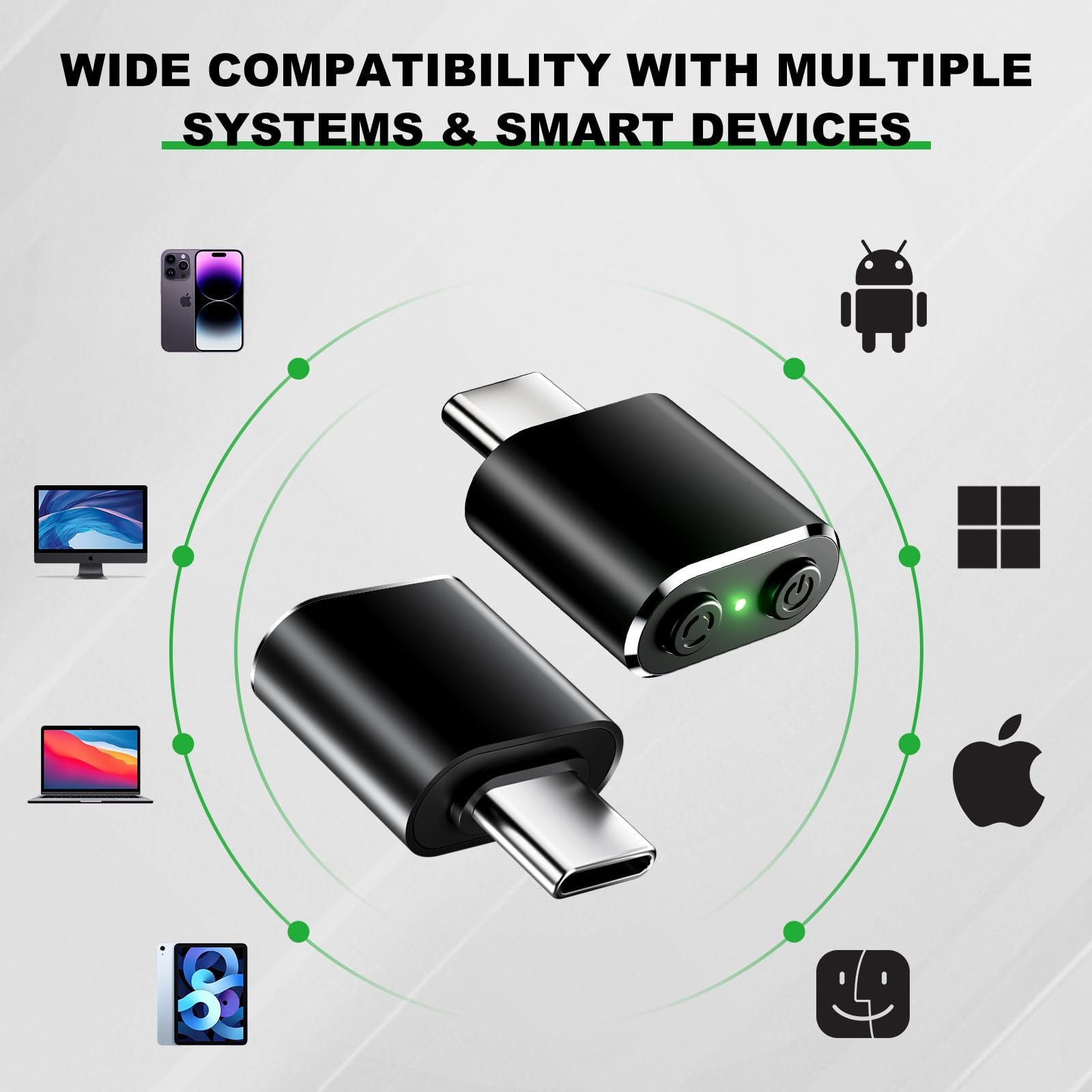 Mouse Jiggler Compatible with Type C Interface Devices,Undetectable Mini USBC...