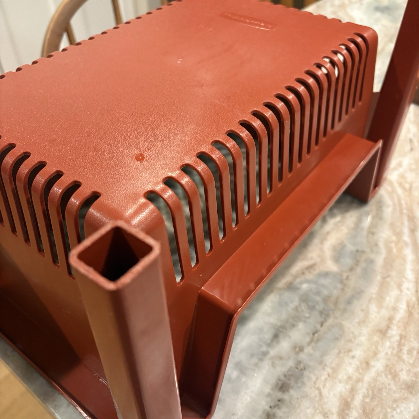 Vintage 1970’s Rubbermaid 3009 Stackable Storage Bin Burnt Orange Organizer