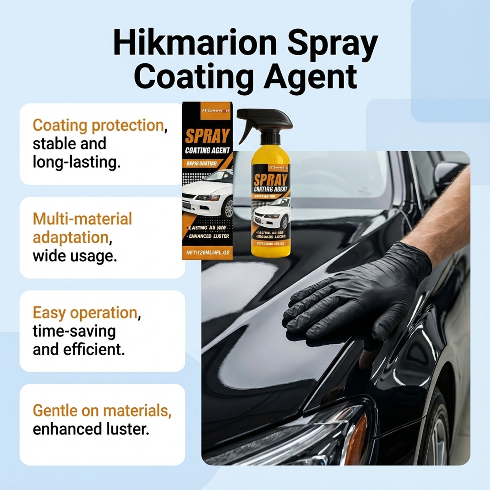 Car Coating Spray,Quick Effect Coating Agent,Car Scratch Wax Polish Spray Liquid