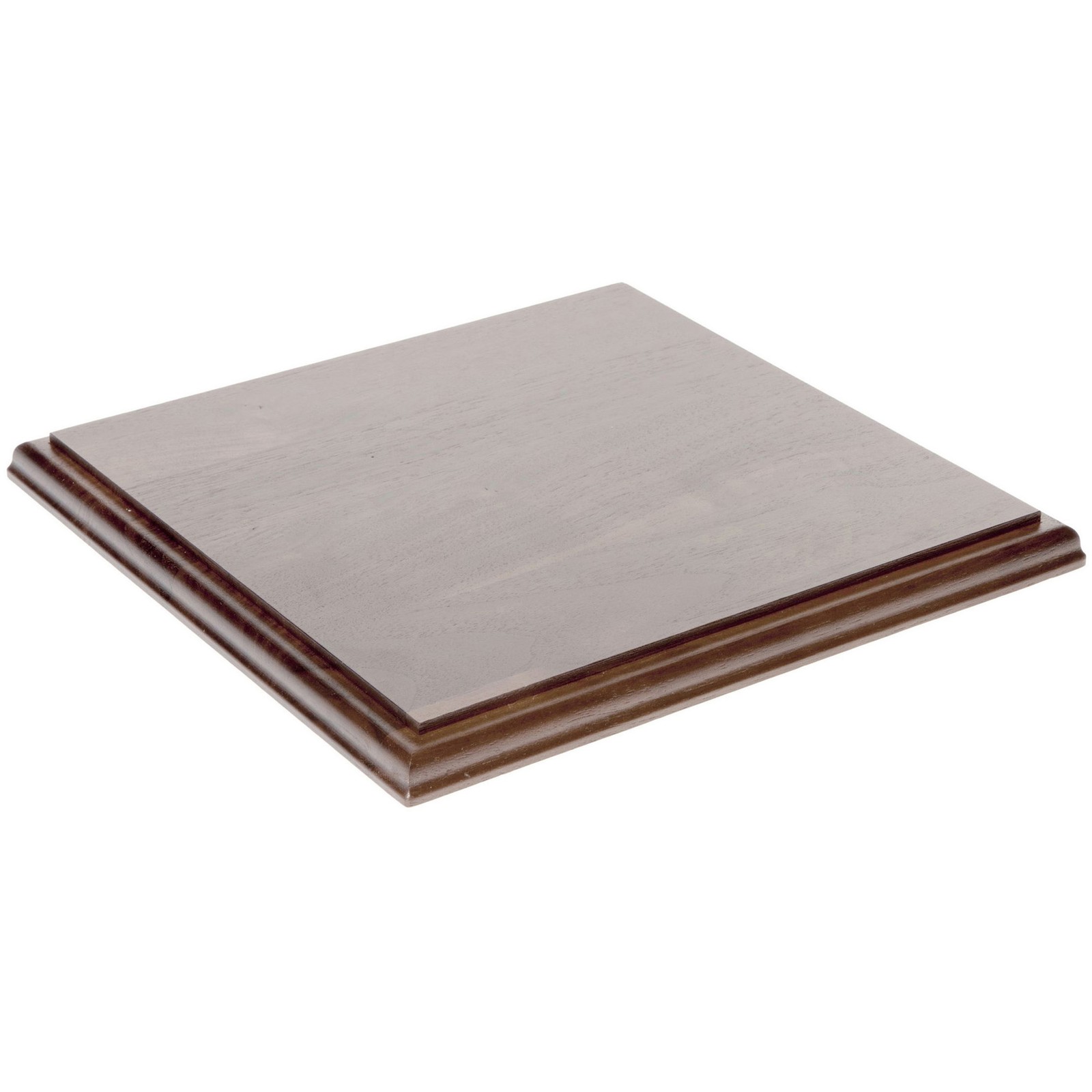 Plymor Solid Walnut Square Wood Display Base, 10.875" W x 10.875" D x 0.75" H