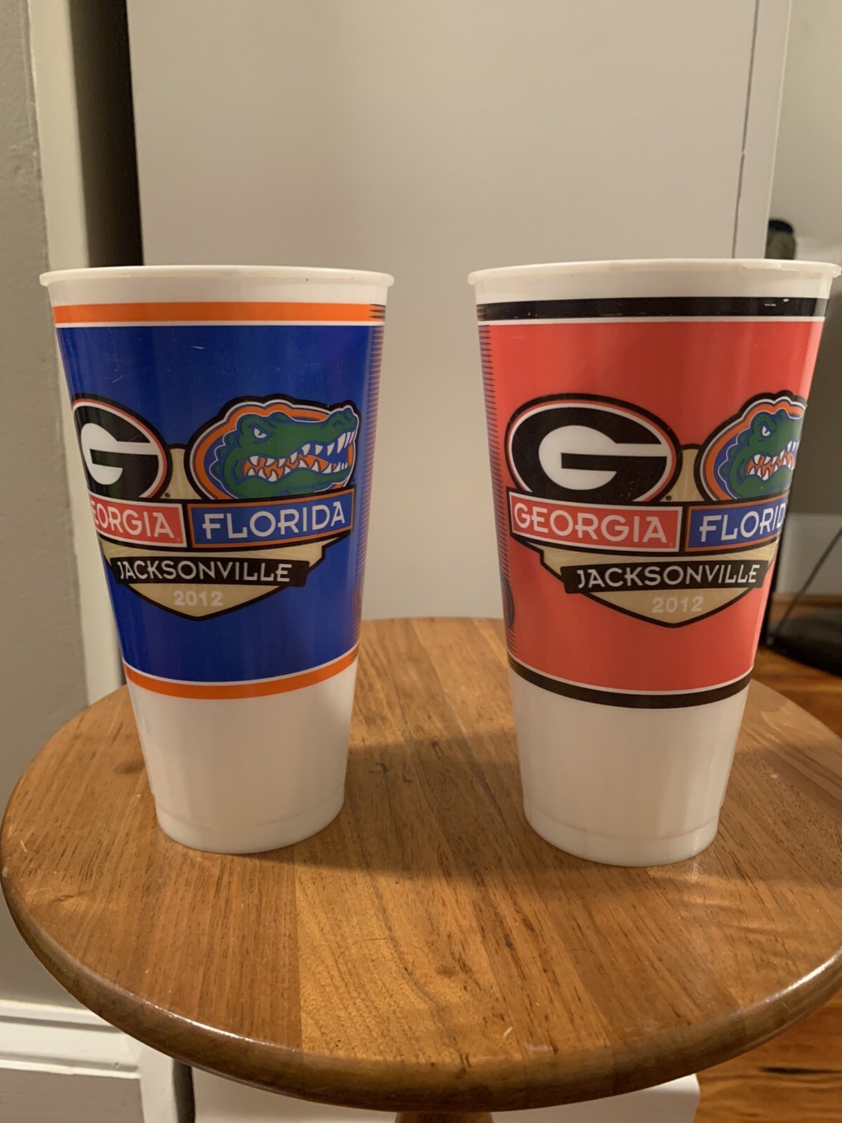 Set of 2 2012 Georgia vs Florida Souvenir Cups Jacksonville SEC Football