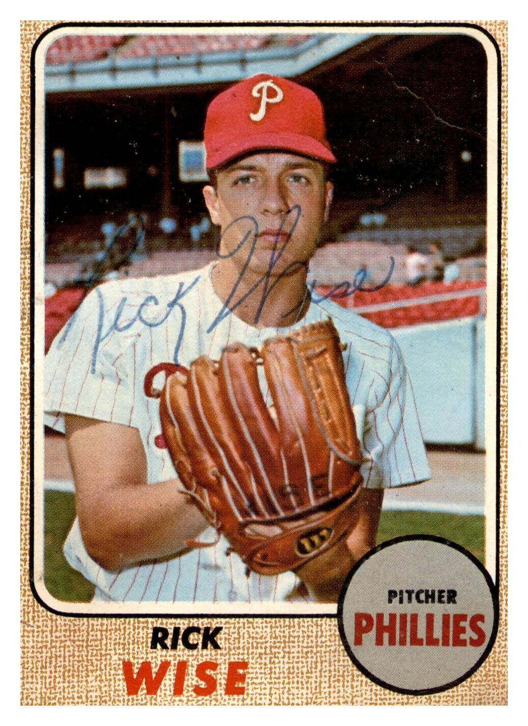 Rick Wise Signed 1968 Topps #262 Autographed Phillies 50359