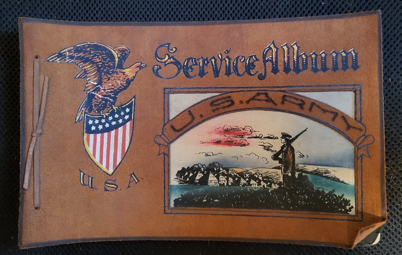 Authentic WWII-Era Army Leather-Covered Service Autograph and Photo Album