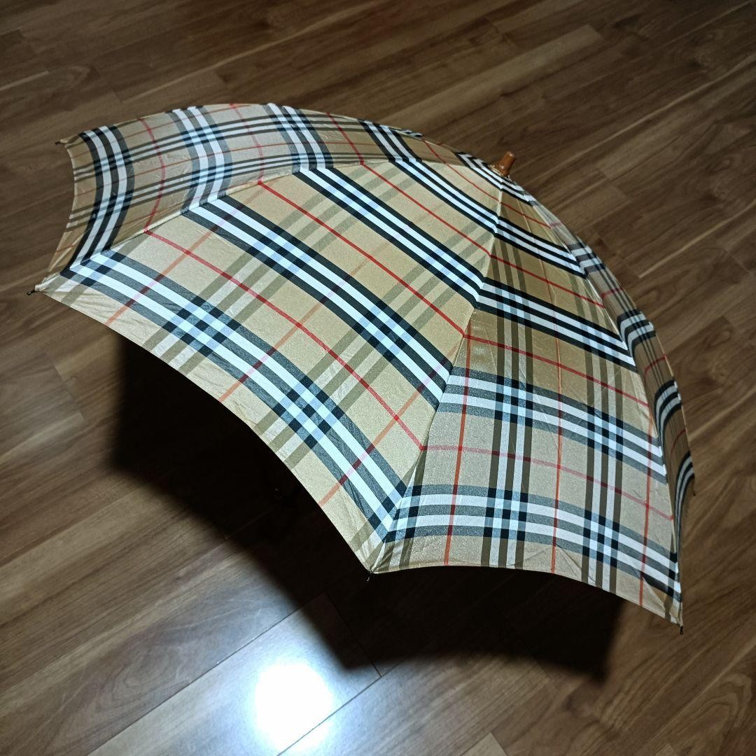 Burberry Brown Check Folding Rain Umbrella 64cm