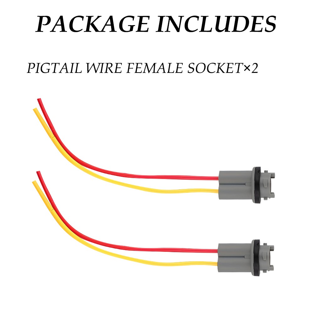 Universal Pigtail Wire Female Socket T10 194 PGS Front Side Light Marker Plug EO