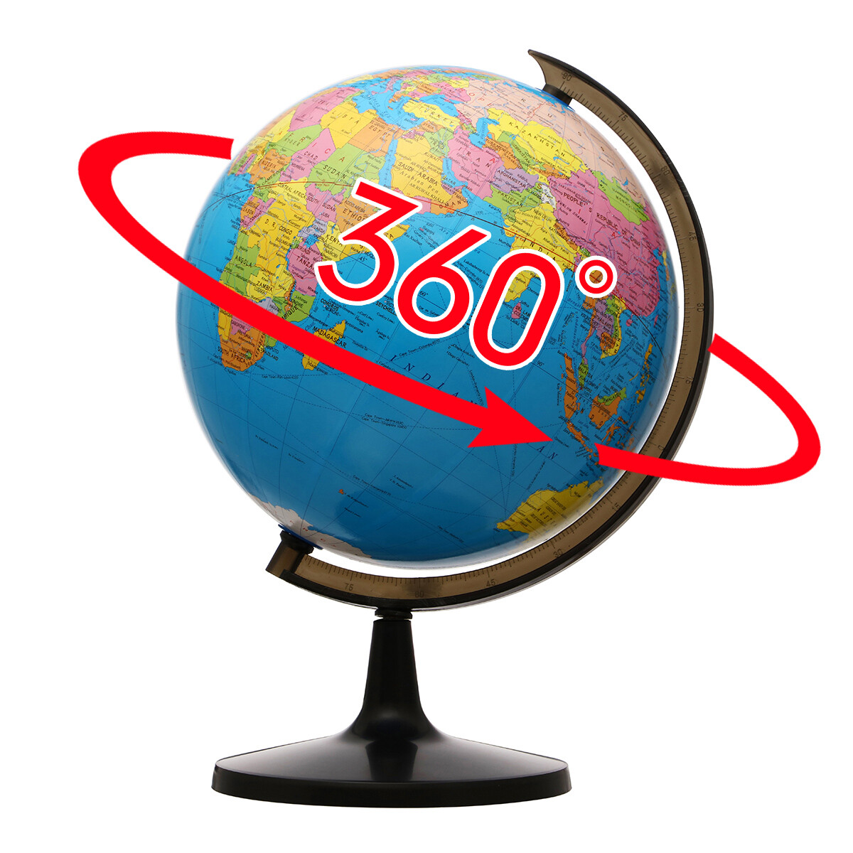 13'' World Globe with Stand Rotating Geography Ocean Classroom Learning Desktop