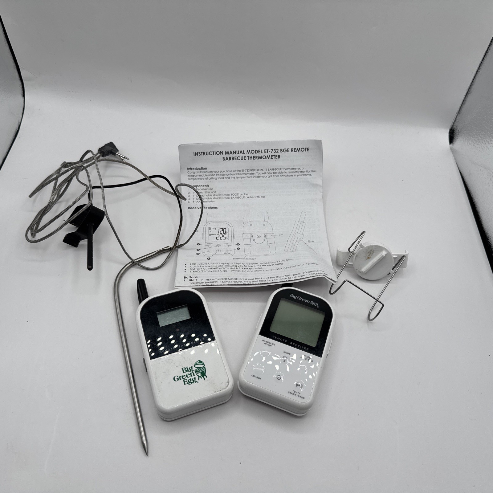 Big Green Egg Dual Probe Remote Wireless Thermometer ET-732 Transmitter Receiver