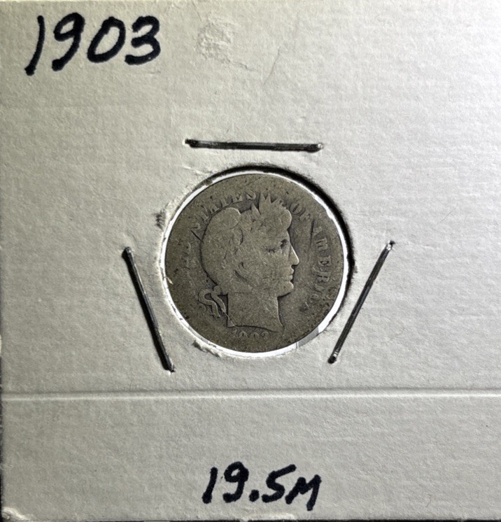 1903-P Barber Dime 90% Silver