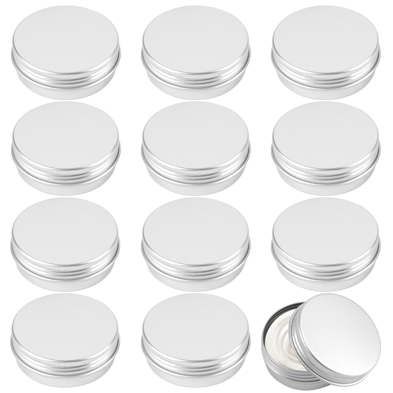 Opvixi Tins 12 Pack, 2 Ounce Salve Tins with Lids, Small Metal Aluminum Tin J...