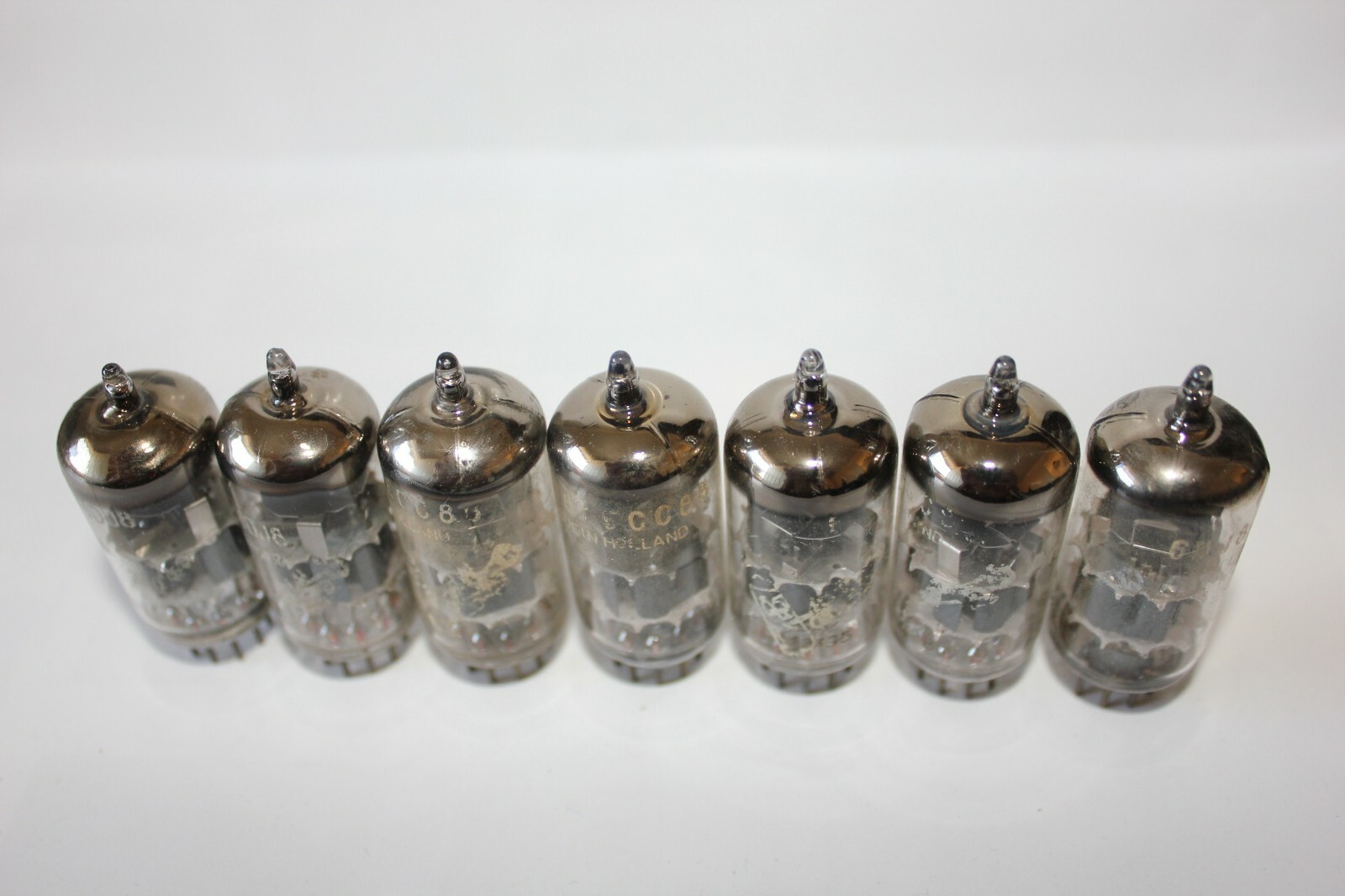 7 x Amperex Bugle Boy Holland ECC88 / 6DJ8 tubes, Tested Good ! (43)