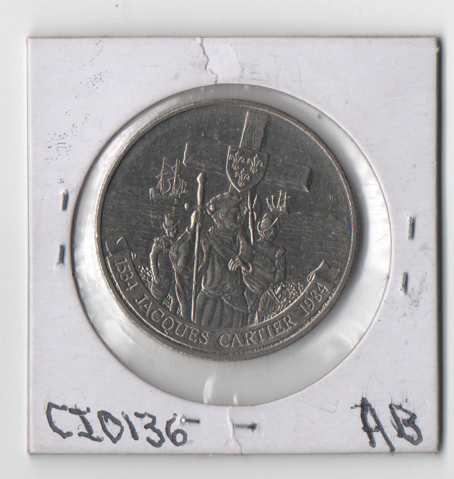 World Coins CANADA 1984 COMMEMORATIVE 1 DOLLAR Coin Jacques Cartier