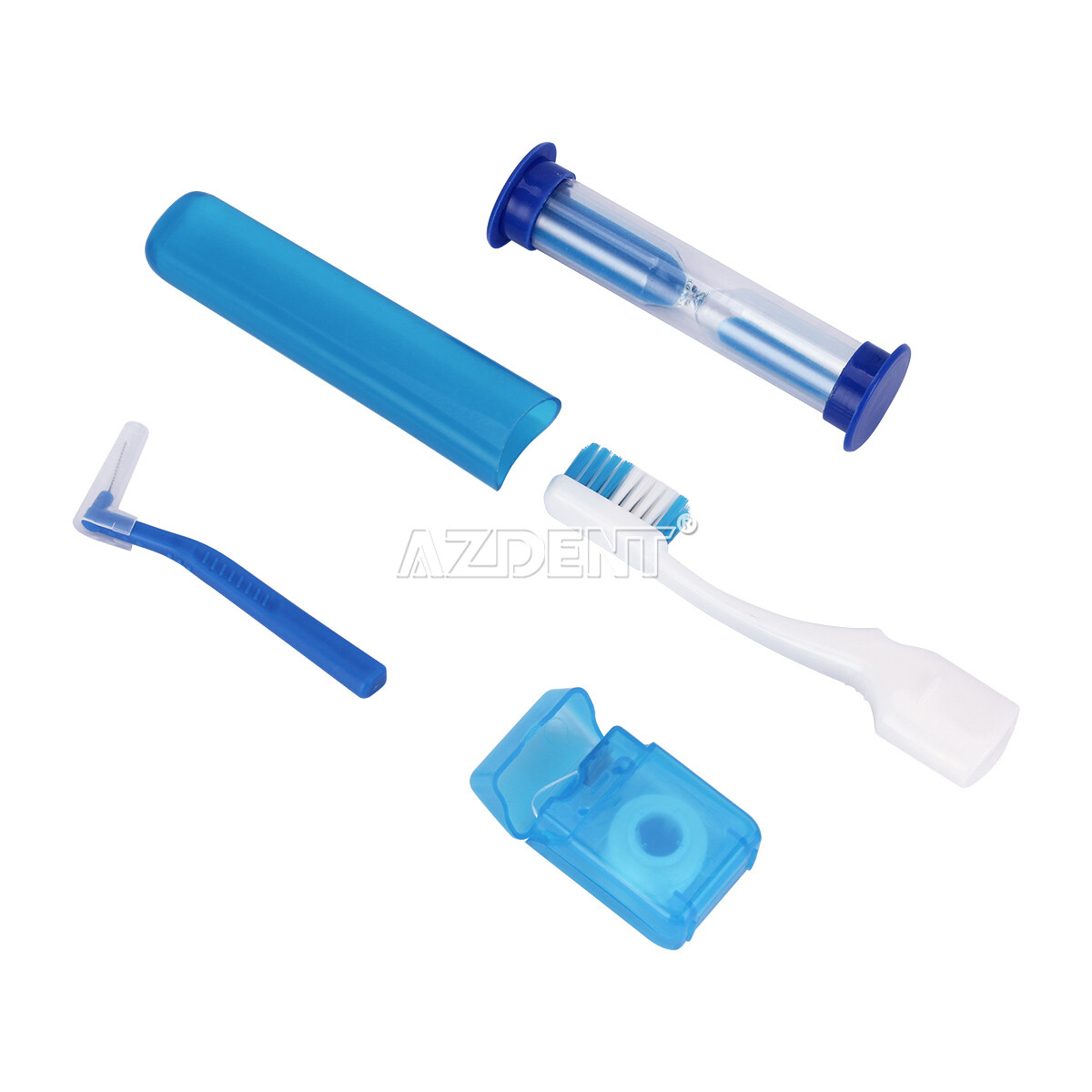 5 Packs Dental Orthodontic Brush Ties Toothbrush Brush Floss Kit Oral Care Blue