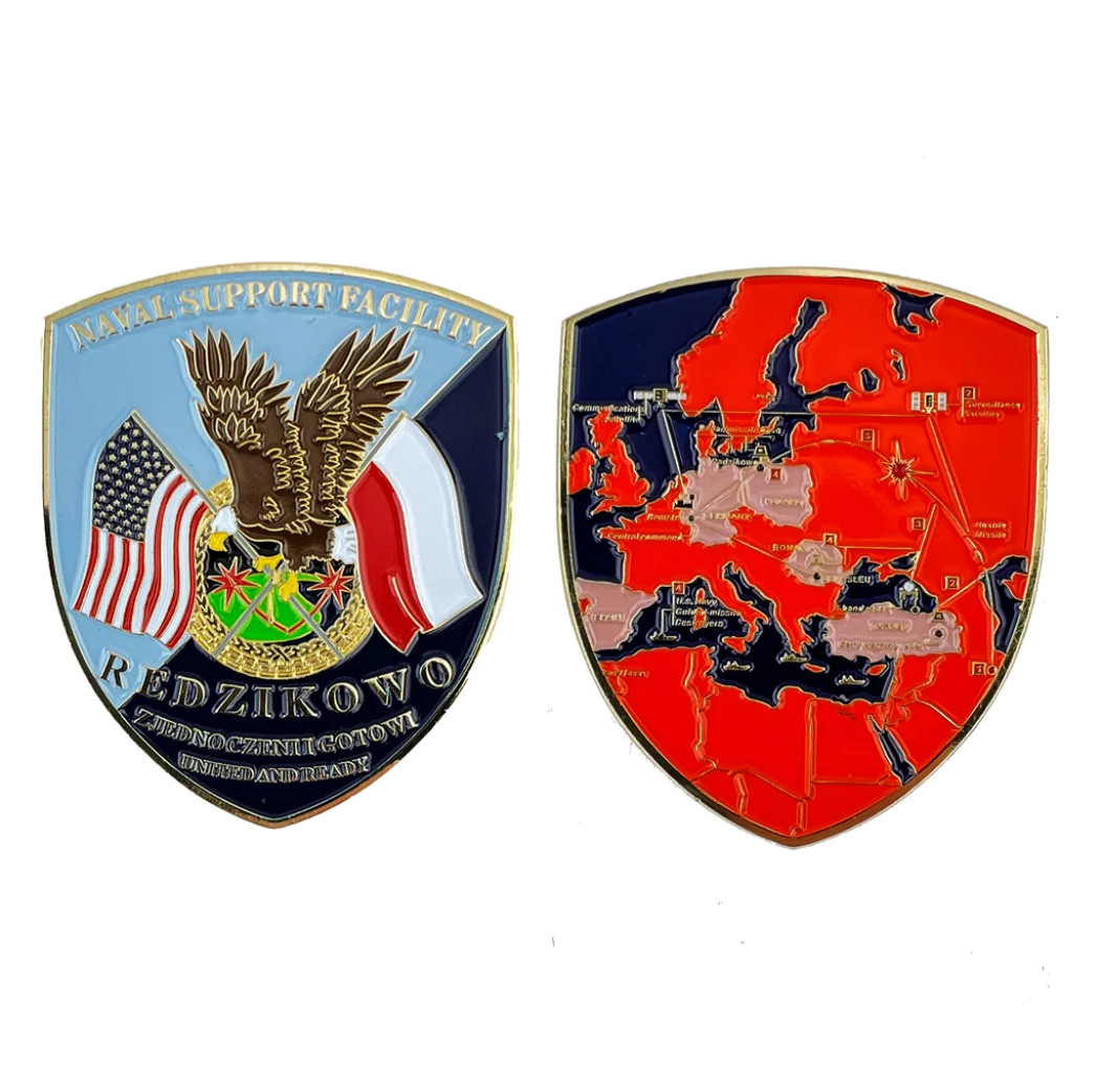 GENUINE U.S. COIN: 2.5" NAVAL SUPPORT FACILITY REDZIKOWO "UNITED AND READY"