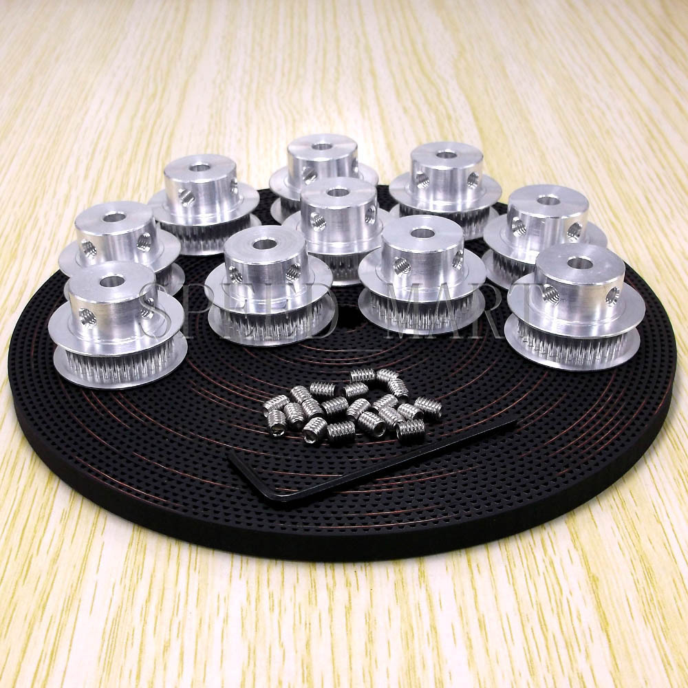 10 x GT2 Timing Pulley 36T 10mm Bore RepRap Prusa Mendel 3D Printer & 10m Belt