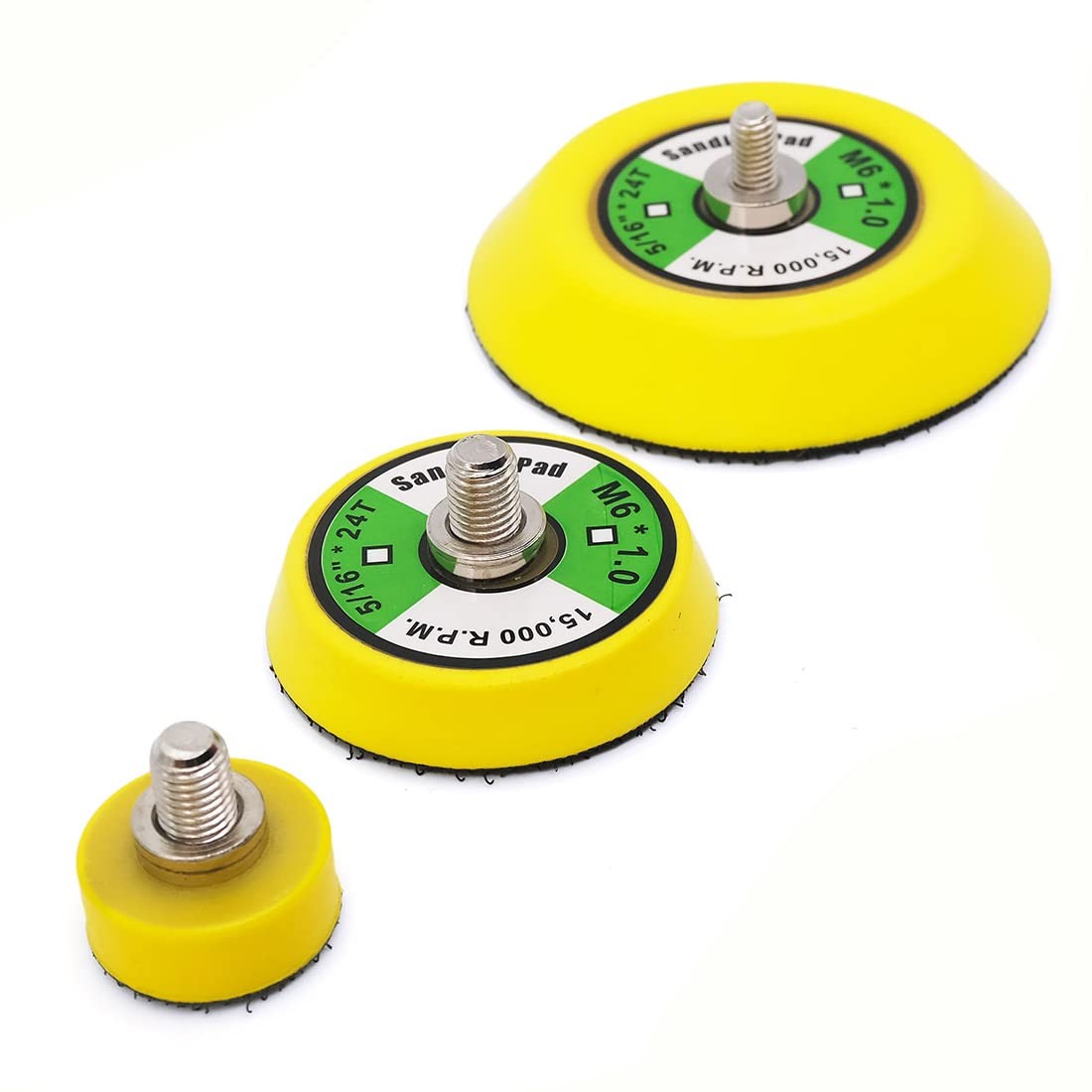 1" 2" 3" DA Backing Plate 5/16"-24 Thread Soft for 3 Pcs Set,