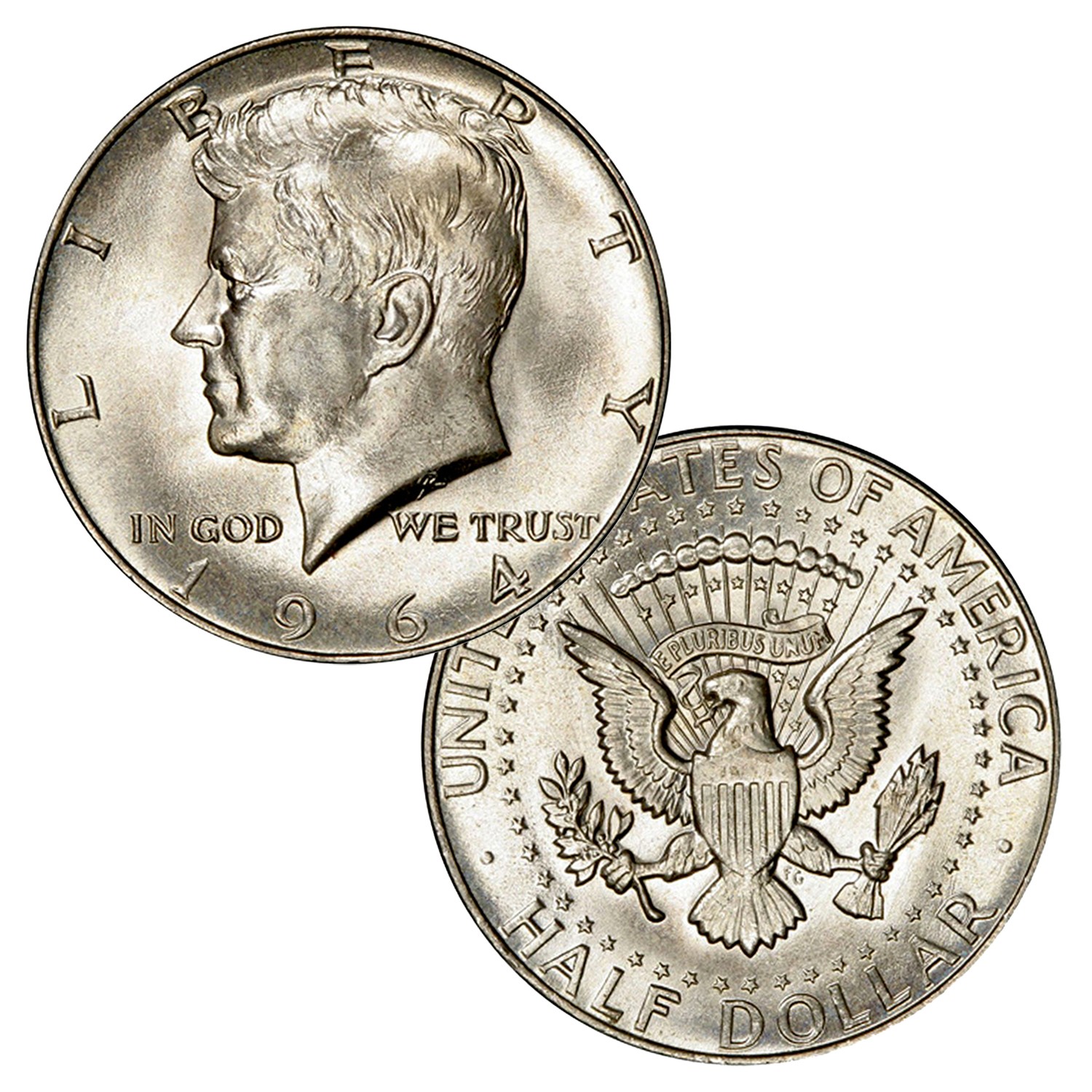 90% Silver 1964 JFK Kennedy Half Dollar Brilliant Uncirculated (BU)