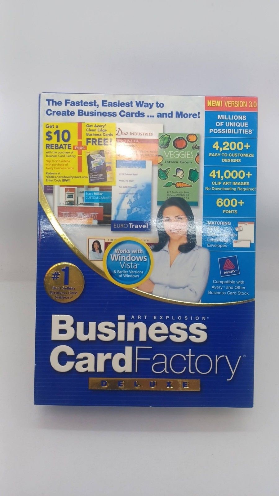 NOS Business Cards Factory PC Software New Sealed