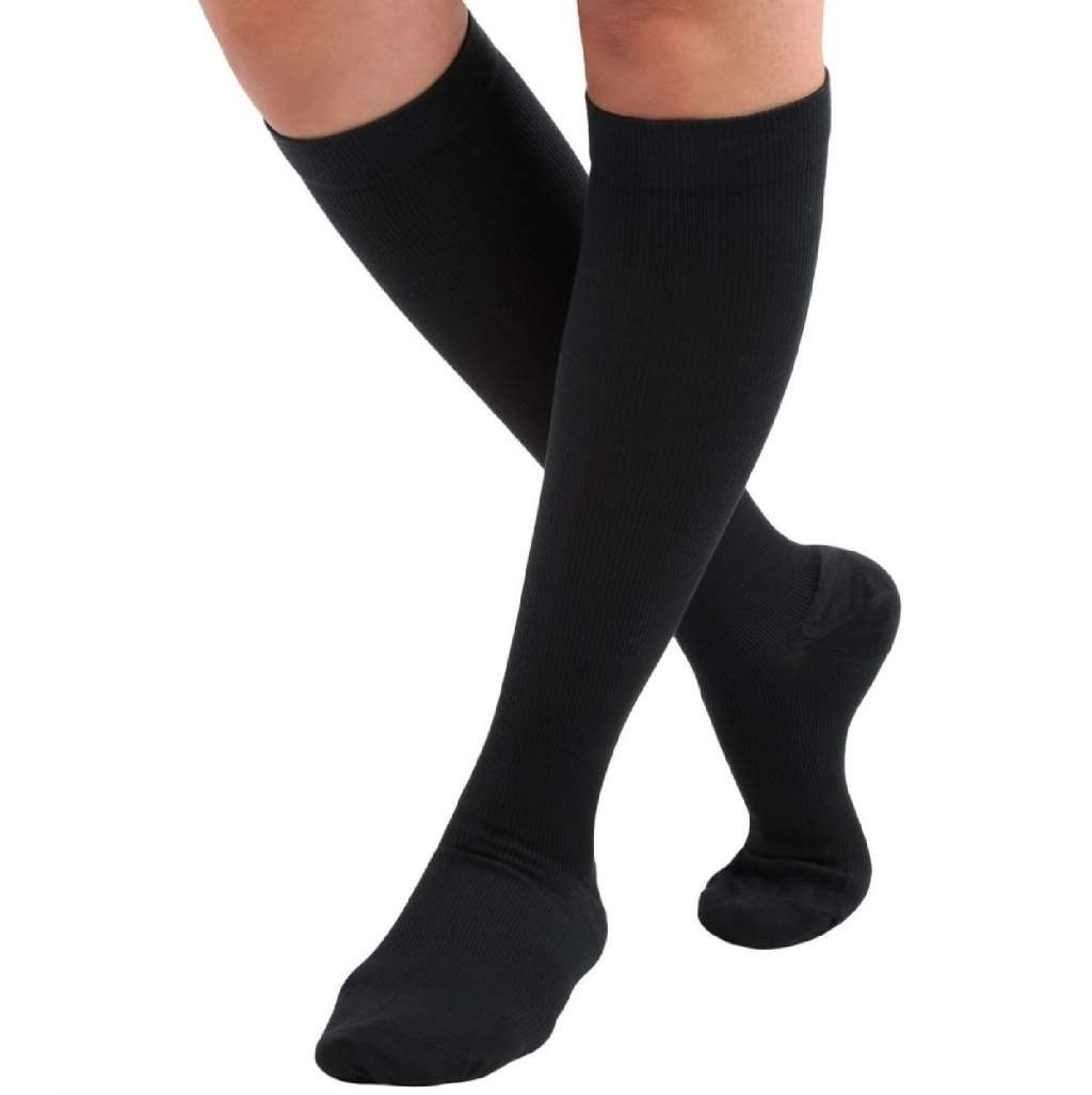 CURAD Knee-High Closed Toe 8-15mmHg Black Medium