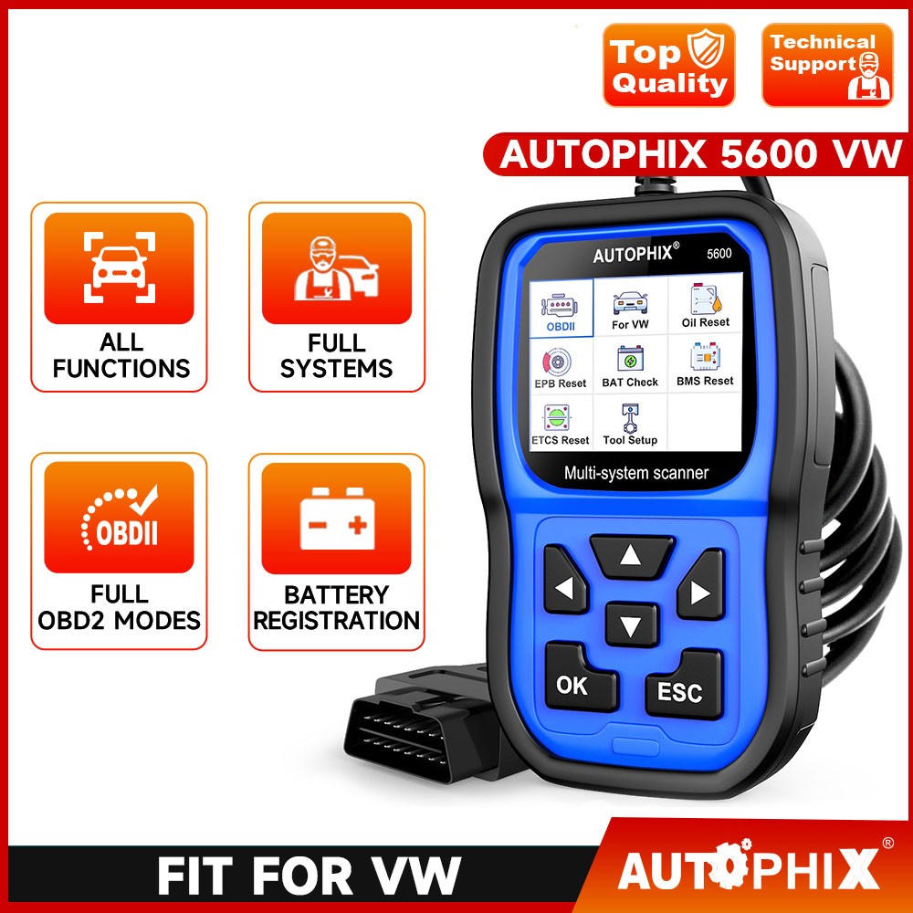 Autophix 5600 OBD2 Scanner For VAG Car All Systems Diagnostic Reset Tool EBP Oil