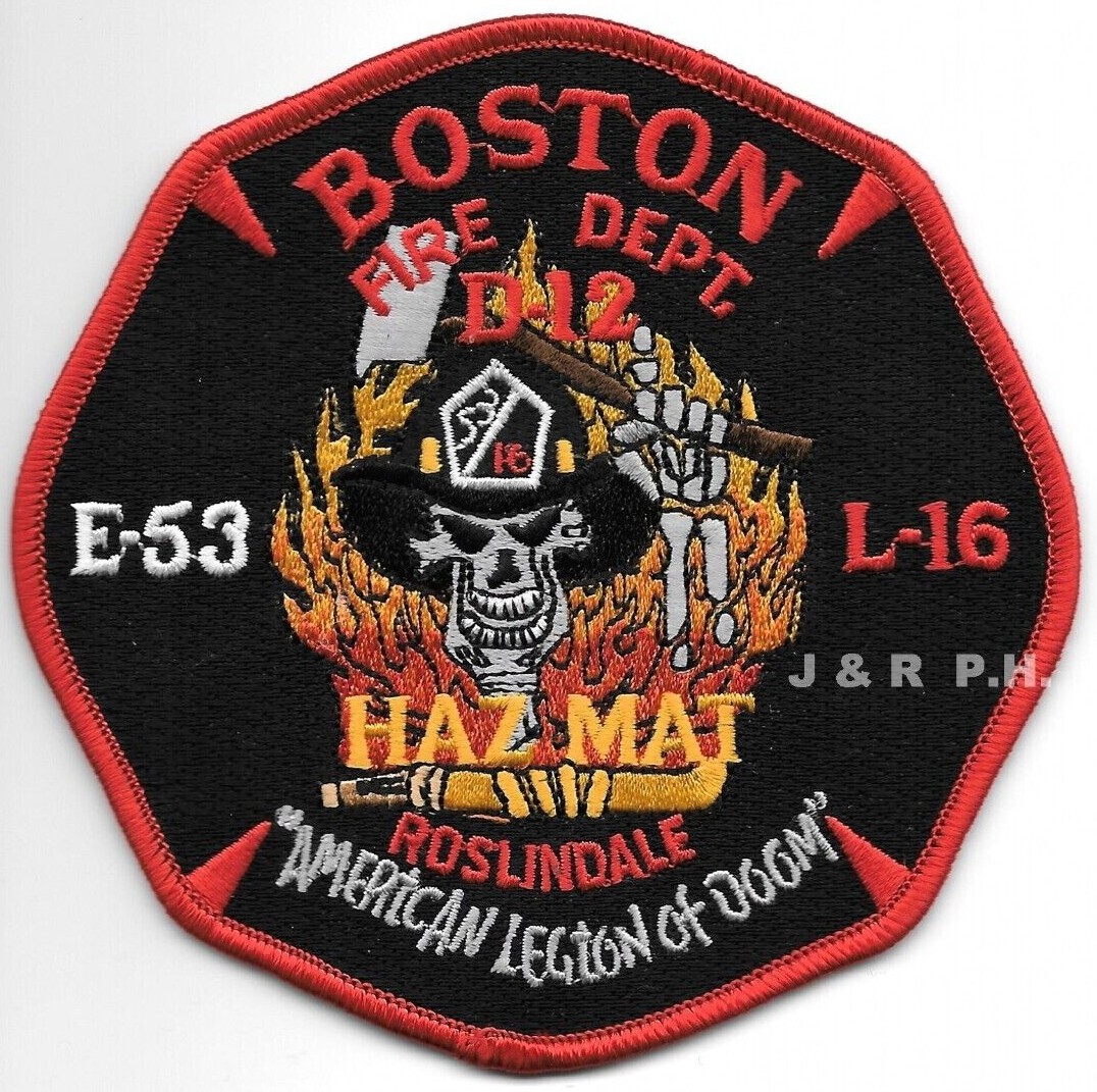 Boston  Engine-53 / Lad-16 / HAZ-MAT "Legion-Doom", MA (4.5" x 4.5") fire patch
