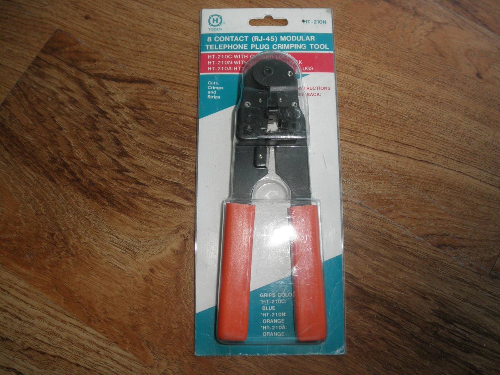 H-TOOLS 8 Contact Modular Plug Crimp Tool for RJ45 Crimps Strips Cut, HT-210N