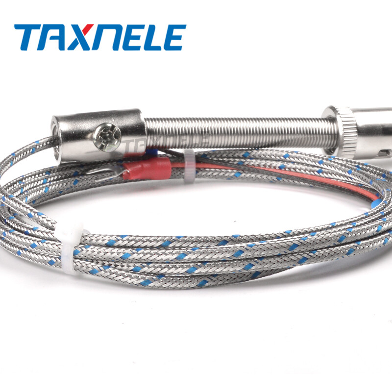 Bayonet Compression Spring K Type Thermocouple adjustable pressure 800C 2m cable